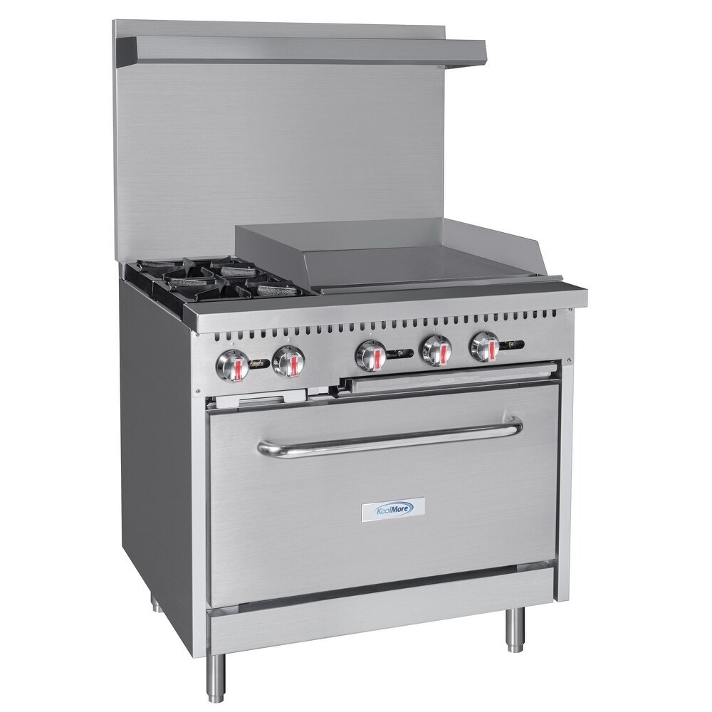 36 in. 2 Burner Commercial LP Range with 24 in. Griddle in Stainless Steel (KM CRG36 LP)