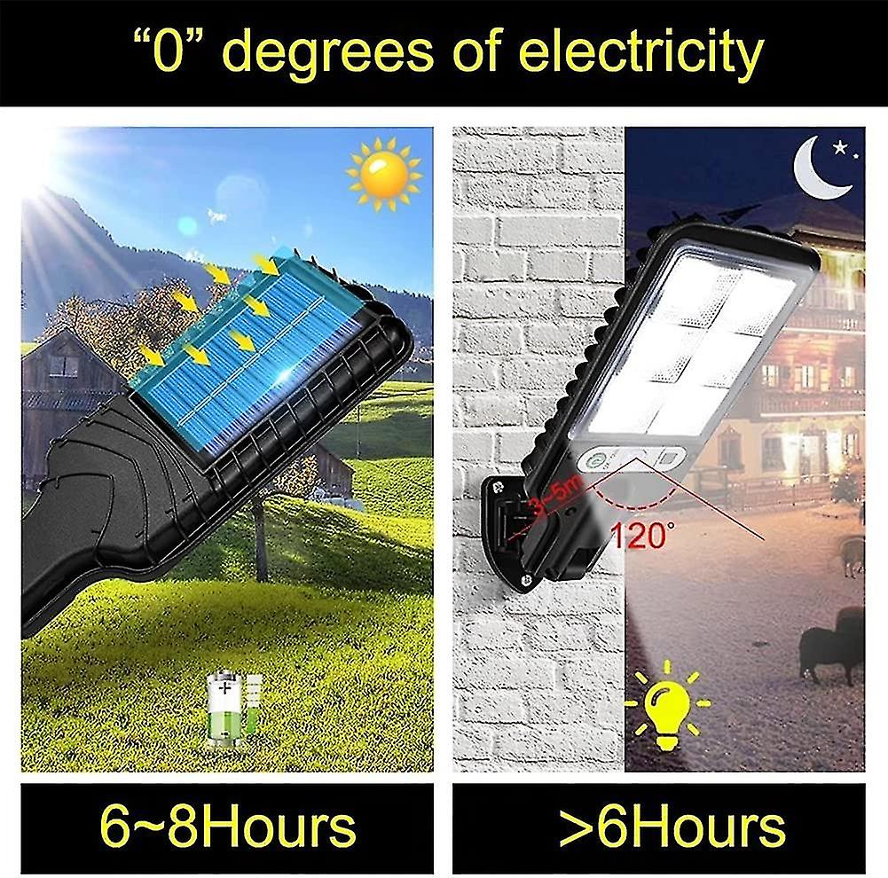 2 Pack Solar Street Light 72led/cob Smd Outdoor Solar Light With 6 Screws， Waterproof Motion Sensor Light 3 Light Modes For Home Security Lighting For