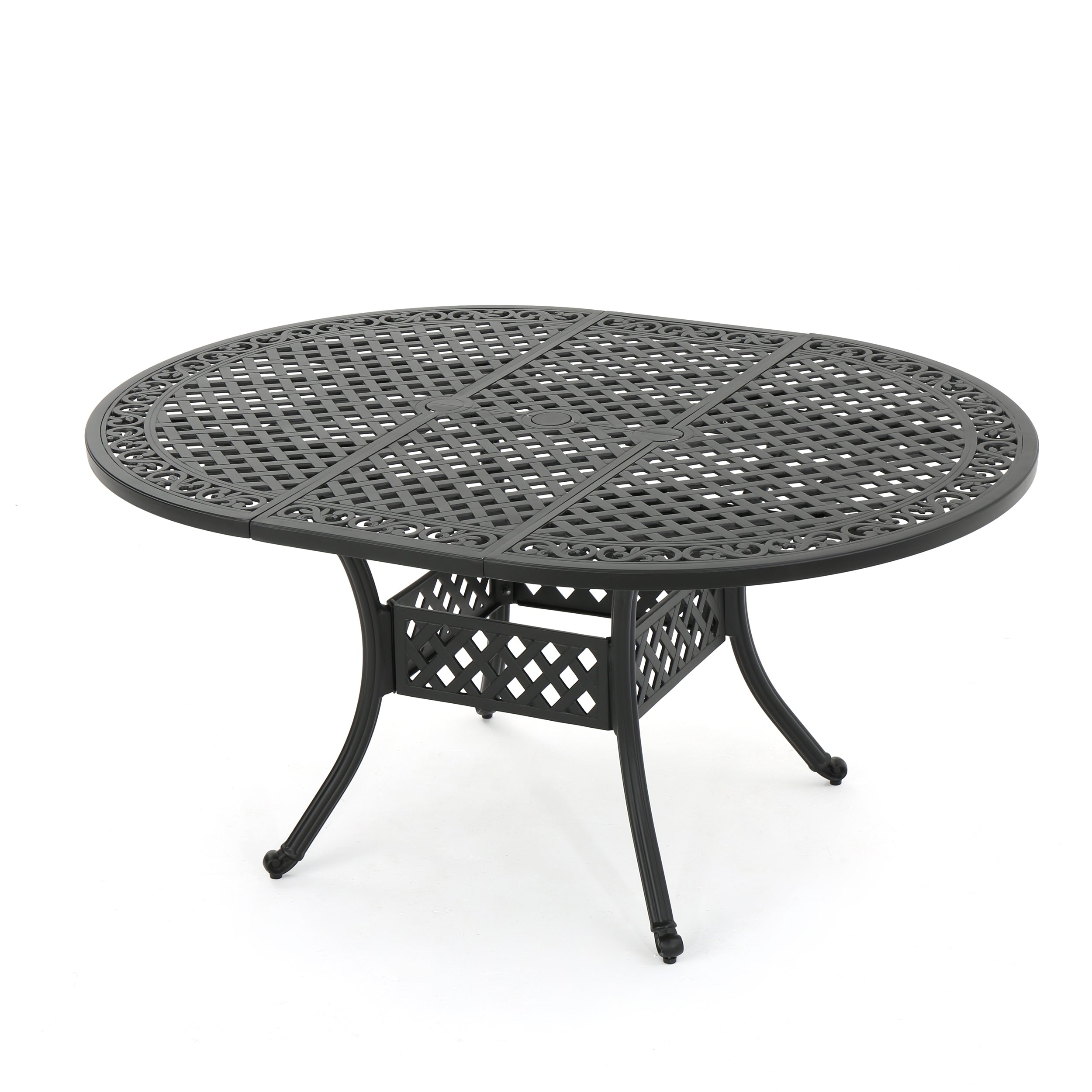 Stannis Outdoor Expandable Aluminum Dining Table