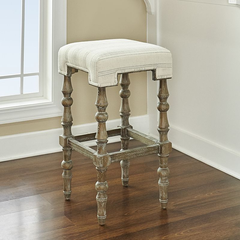 Linon Shelly Rustic Backless Bar Stool