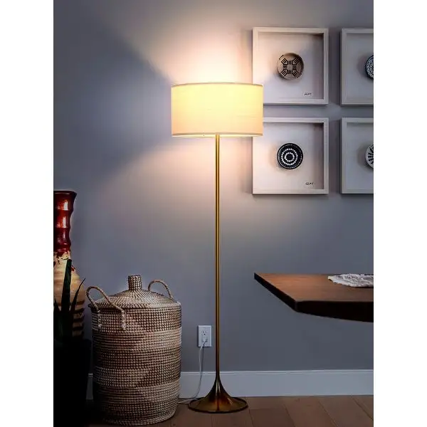 Brightech Quinn LED Floor Lamp - Brass.