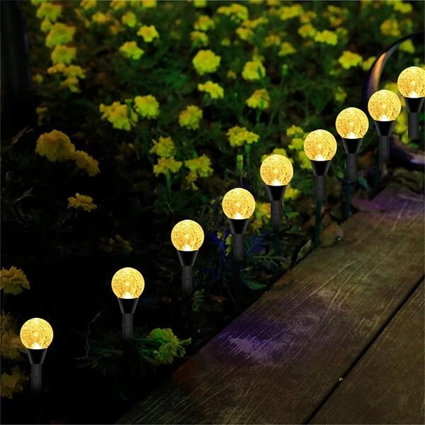 Solar LED Ball Stake Lights with Solar Panel