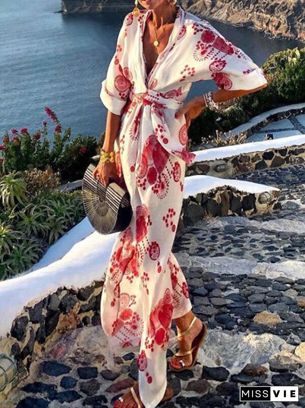 Chic Casual Long Printed Maxi Dress