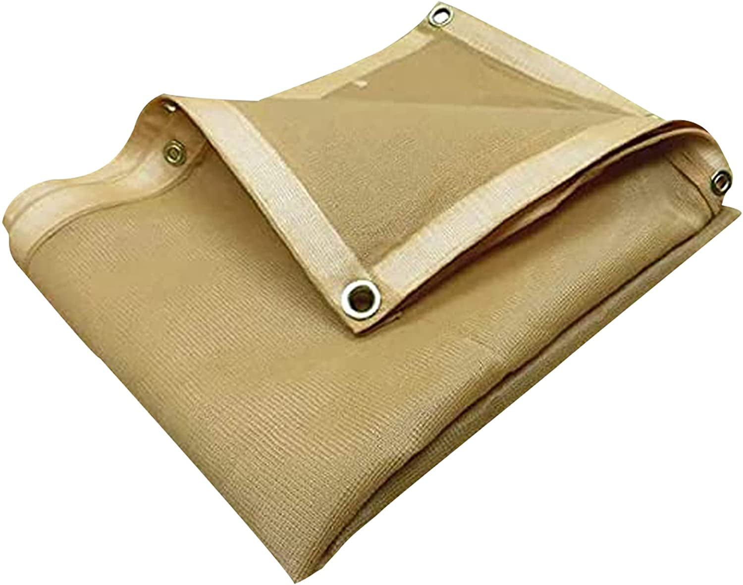 Tarps Now 50 Mil Tan Mesh Tarps, 75% Shade Tarpaulin Cover - Tan (6' x 8')