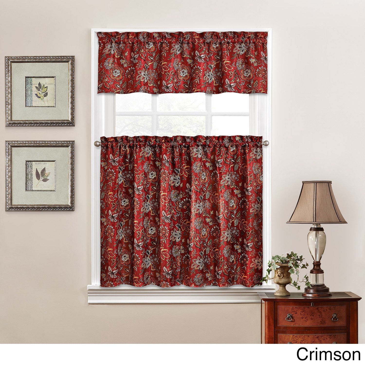 Traditions By Waverly Navarra Floral Kitchen Curtain And Valance Set