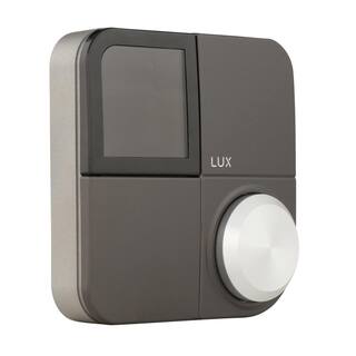 Lux Kono Smart Wi-Fi Thermostat with Interchangeable Black Stainless Steel Faceplate KN-S-MG1-B04