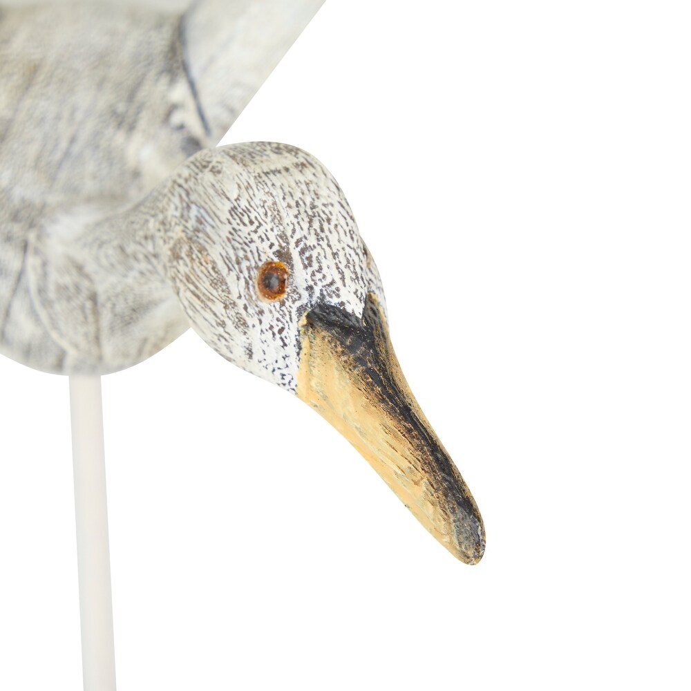 White Wood Handmade Bird Sculpture (Set of 3)   S/3 18\