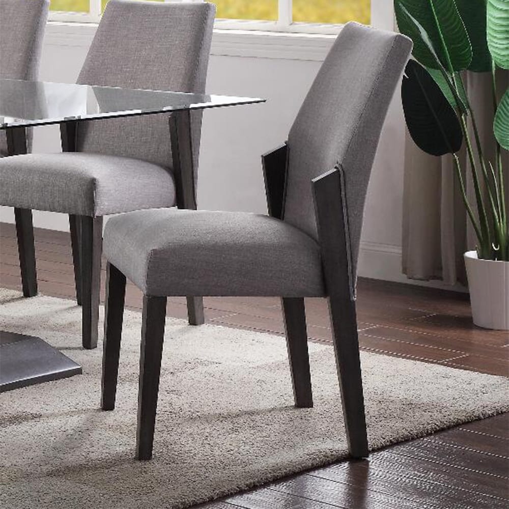 CUSchoice Set of 2 Fabric and Gray Oak Side Chairs (1 Carton)   20\