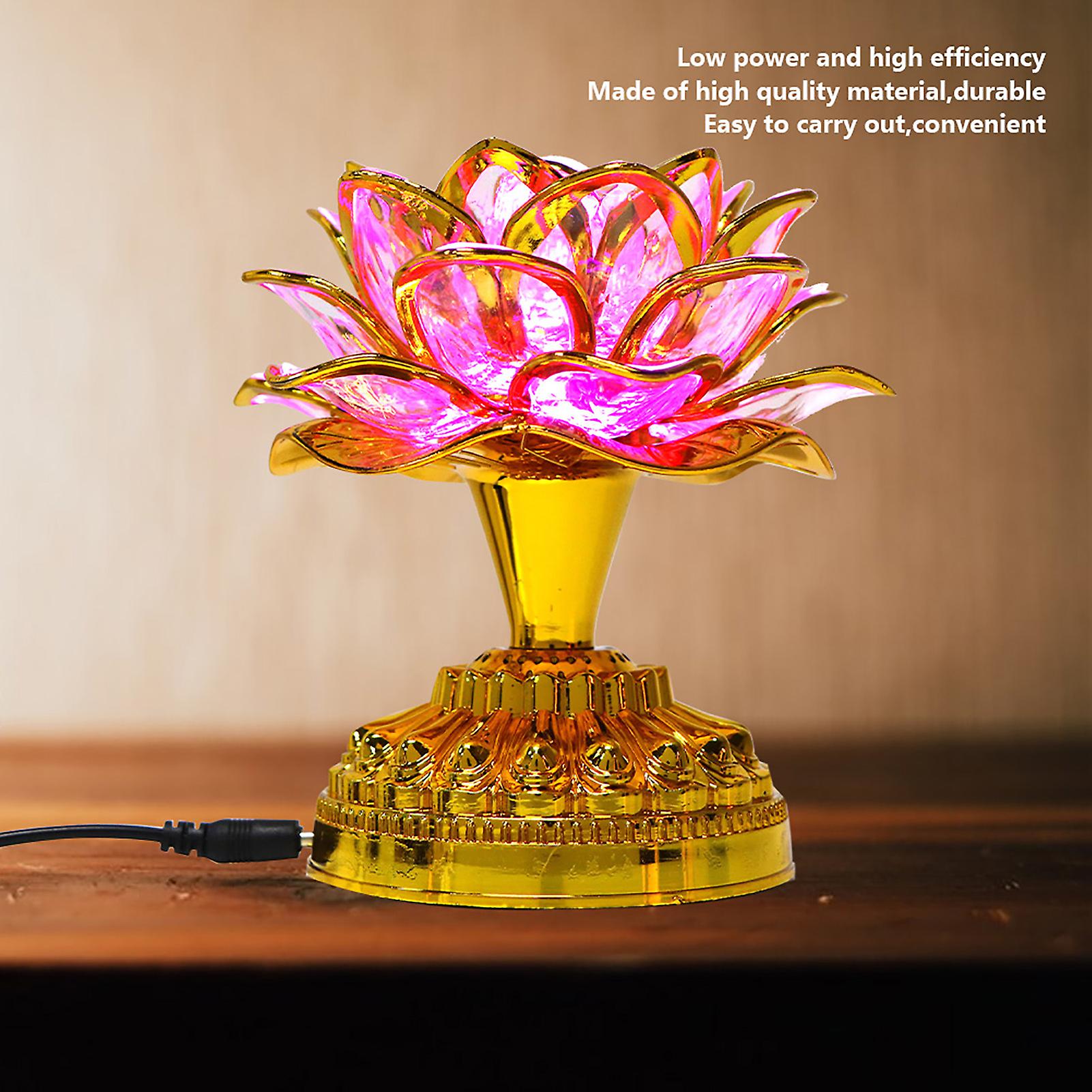 Colorful Light Buddhism Faith Supply Lotus Light (without Battery Deliver Us Plug 110-240 V)