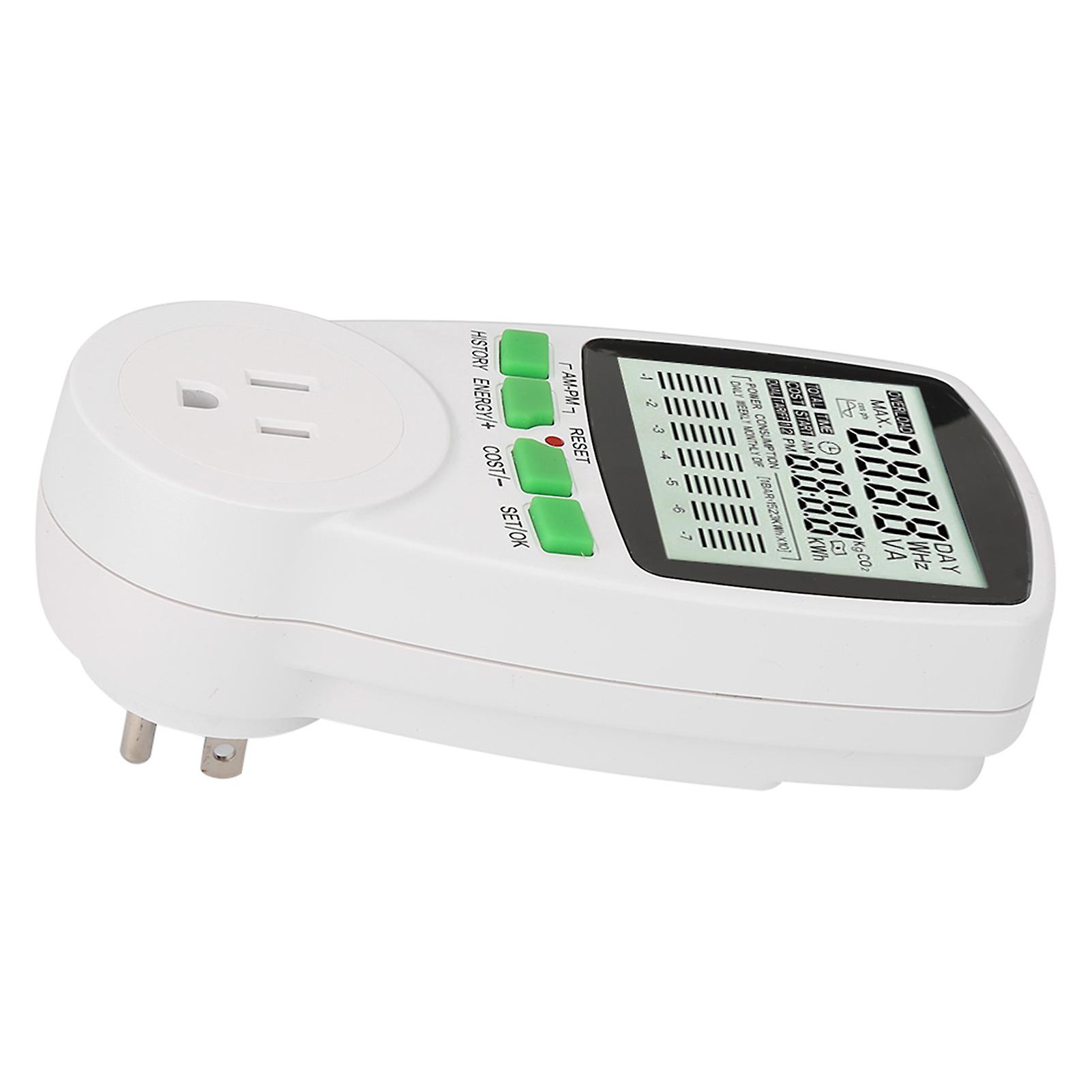 Energy Monitor 0.000kwh9999kwh Power Meter Plug 016a Electricity Usage Monitor(us 110v)