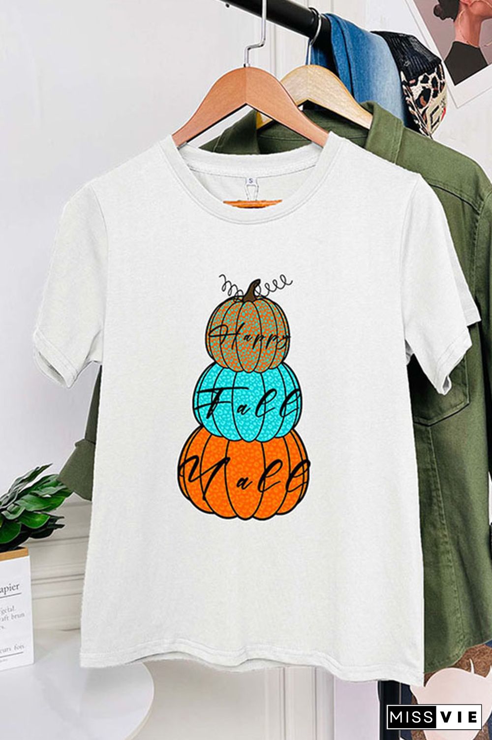 Pumpkin Fall Y'all Shirts Women Graphic Tees Wholesale