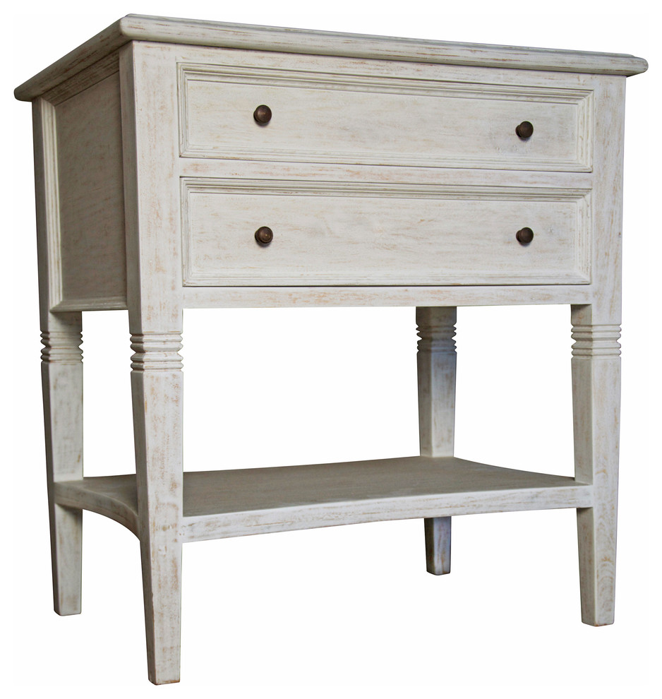 Oxford 2 Drawer Side Table   Transitional   Side Tables And End Tables   by Noir  Houzz