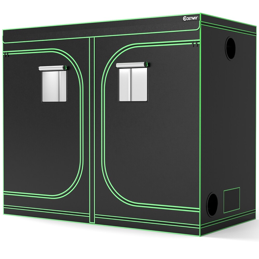 Costway 4x8 Grow Tent  96''x48''x80'' High Reflective Mylar   96''x 48''x 80''