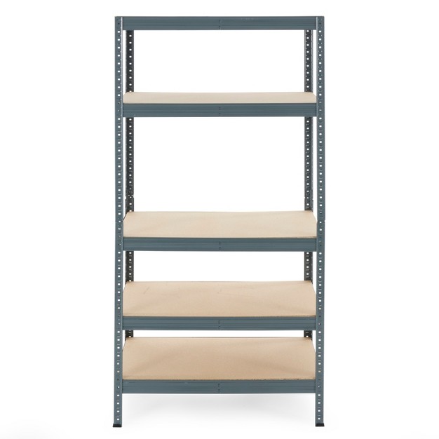 Multipurpose 5 Tier Adjustable Storage Steel Frame Shelving Unit Boltless Utility Rack For Warehouses And Garages 800 Lb Capacity