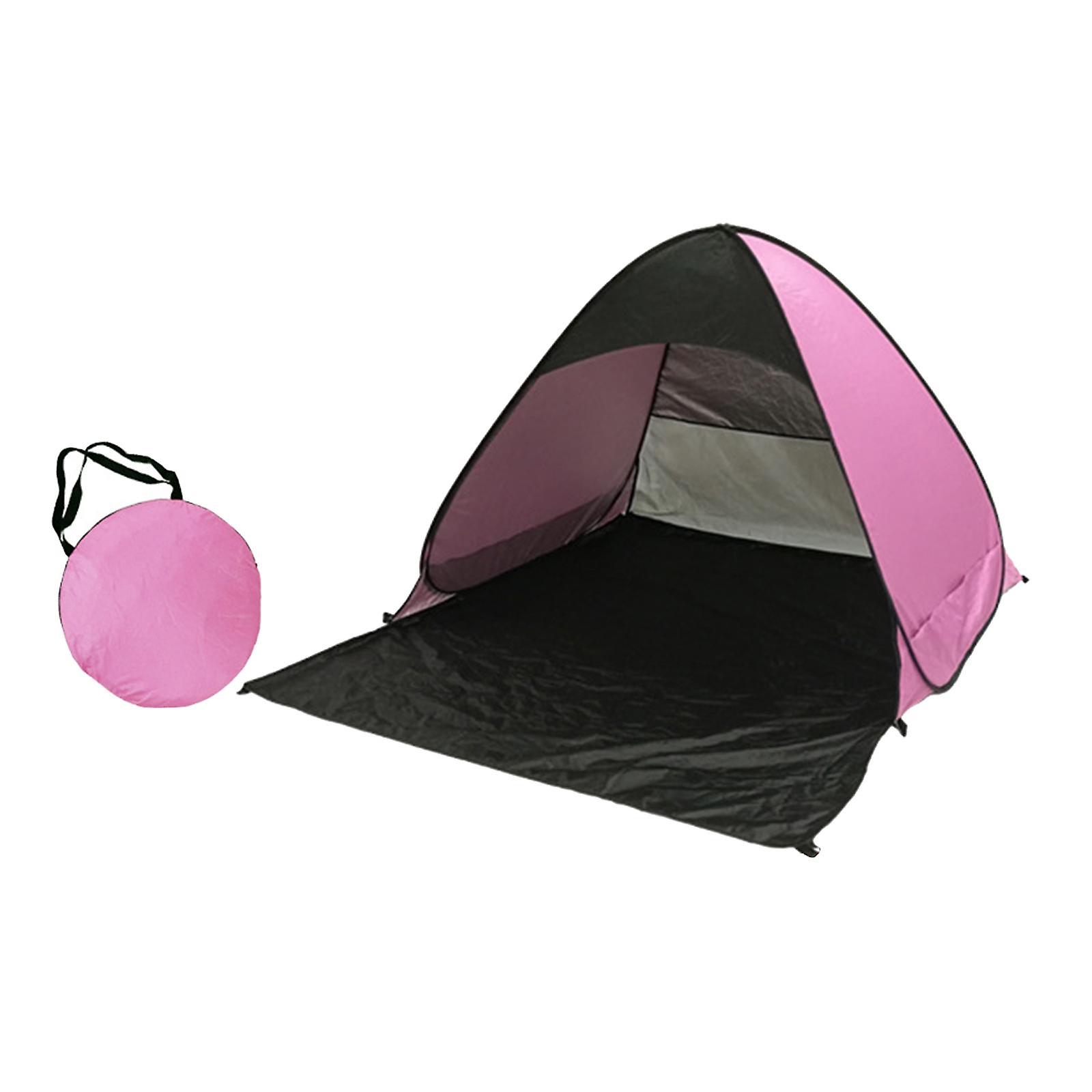 Pop Up Tent Portable Tent Sun Protection Beach Tent For Fishing Picnic Beach Pink Black