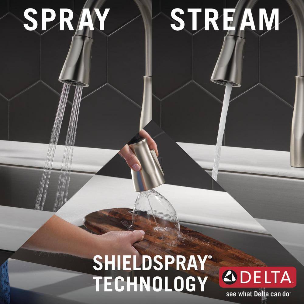 Delta Owendale Single-Handle Pull-Down Sprayer Kitchen Faucet with ShieldSpray Technology in SpotShield Stainless 19875Z-SPSD-DST