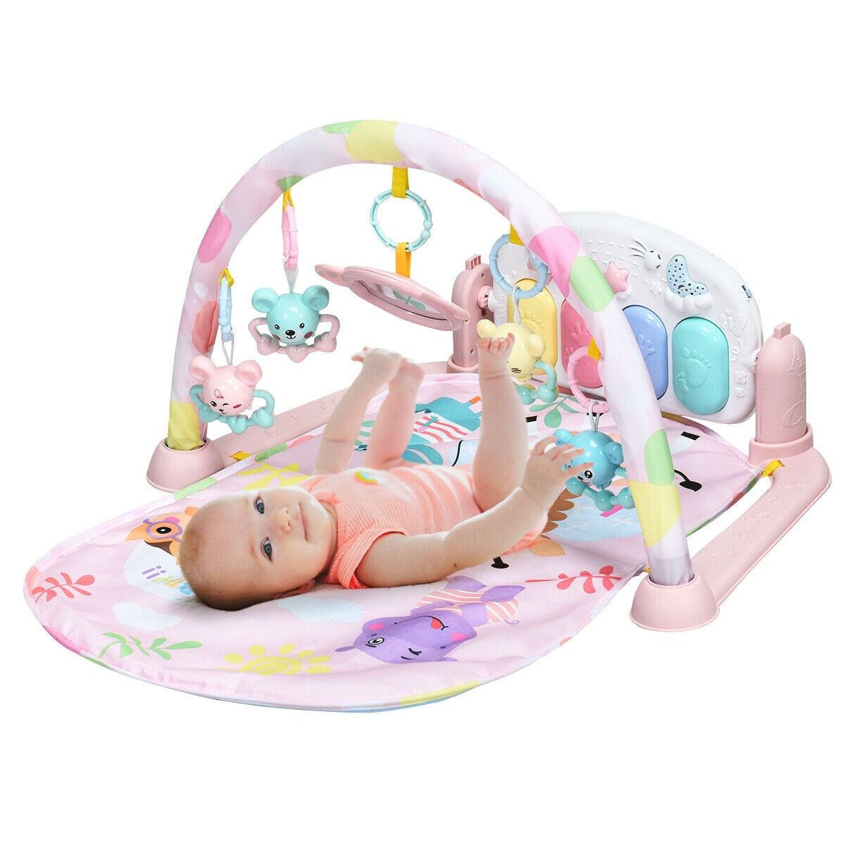 Baby Play Mat, Kick and Play Gym with Detachable Piano