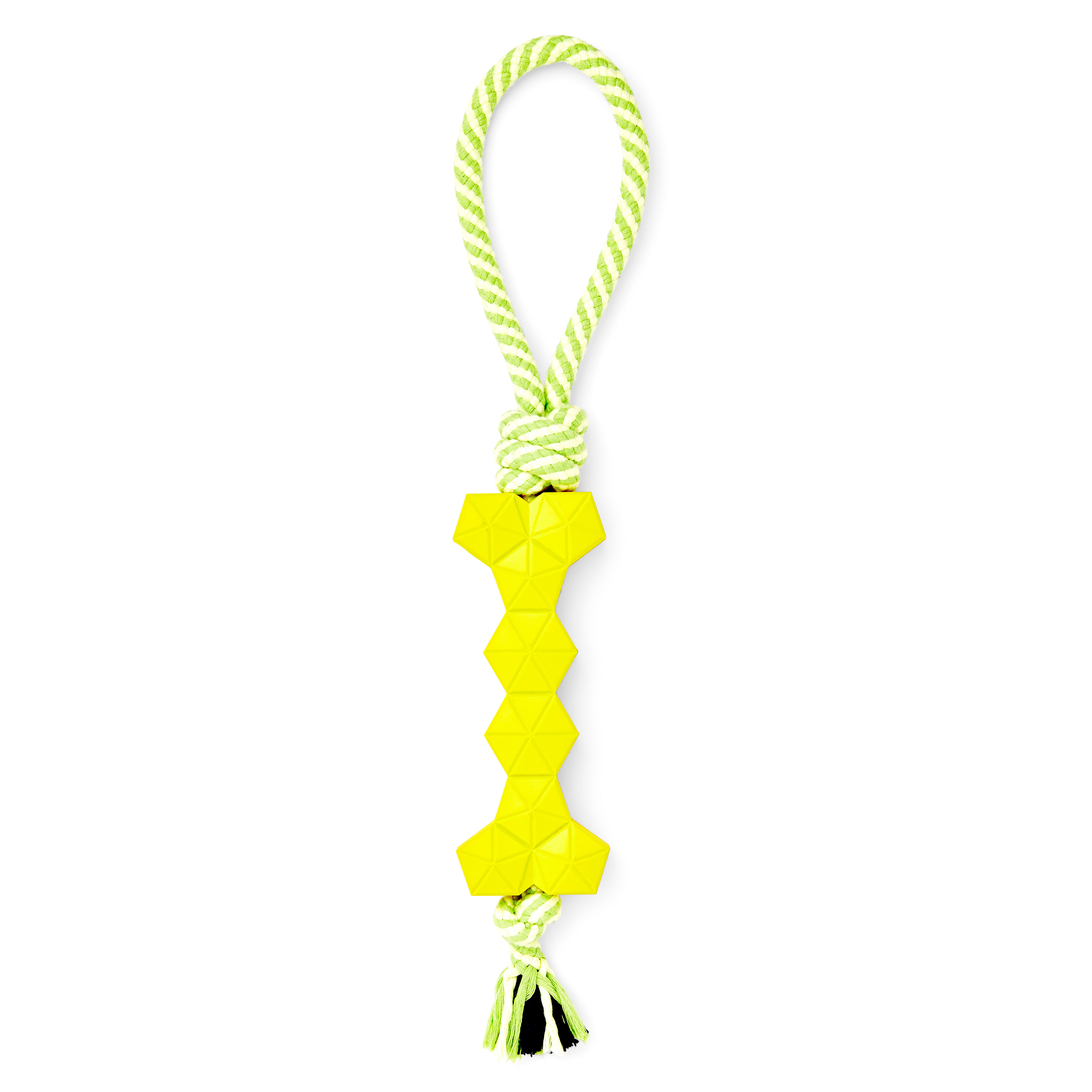 LEAPS  BOUNDS Rubber Bone amp; Rope Dog Toy， Medium