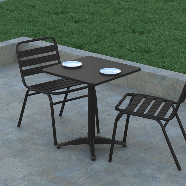 Emma And Oliver 23 5 x27 x27 Square Aluminum Indoor outdoor Table With Base