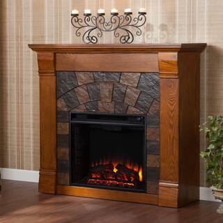 Jamestown 45.5 in. W Electric Fireplace in Salem Antique Oak HD90541