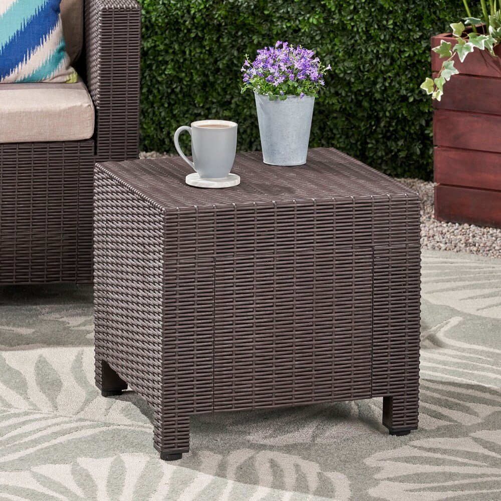 Waverly Outdoor Faux Wicker Side Table by Christopher Knight Home