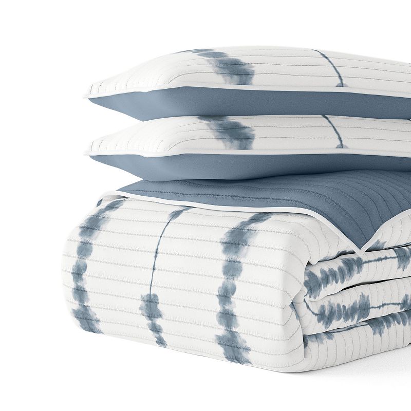 Home Collection All Season Shibori Reversible Quilt Set with Shams