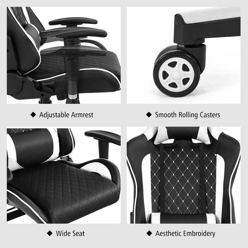 Massage Gaming Chair Recliner, Ergonomic High Back Full Adjustable Gamer Racing Chair Swivel Office Chair with Lumbar Support & Headrest