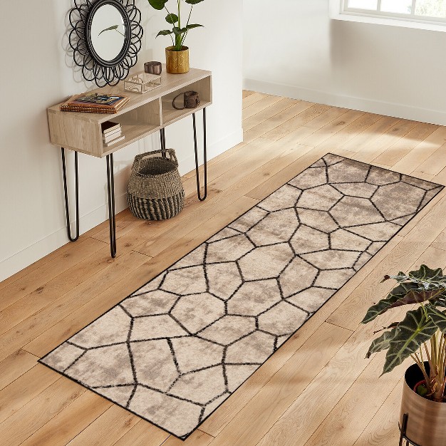 Contemporary Modern Geometric Cobblestone Indoor Runner Or Area Rug By Blue Nile Mills