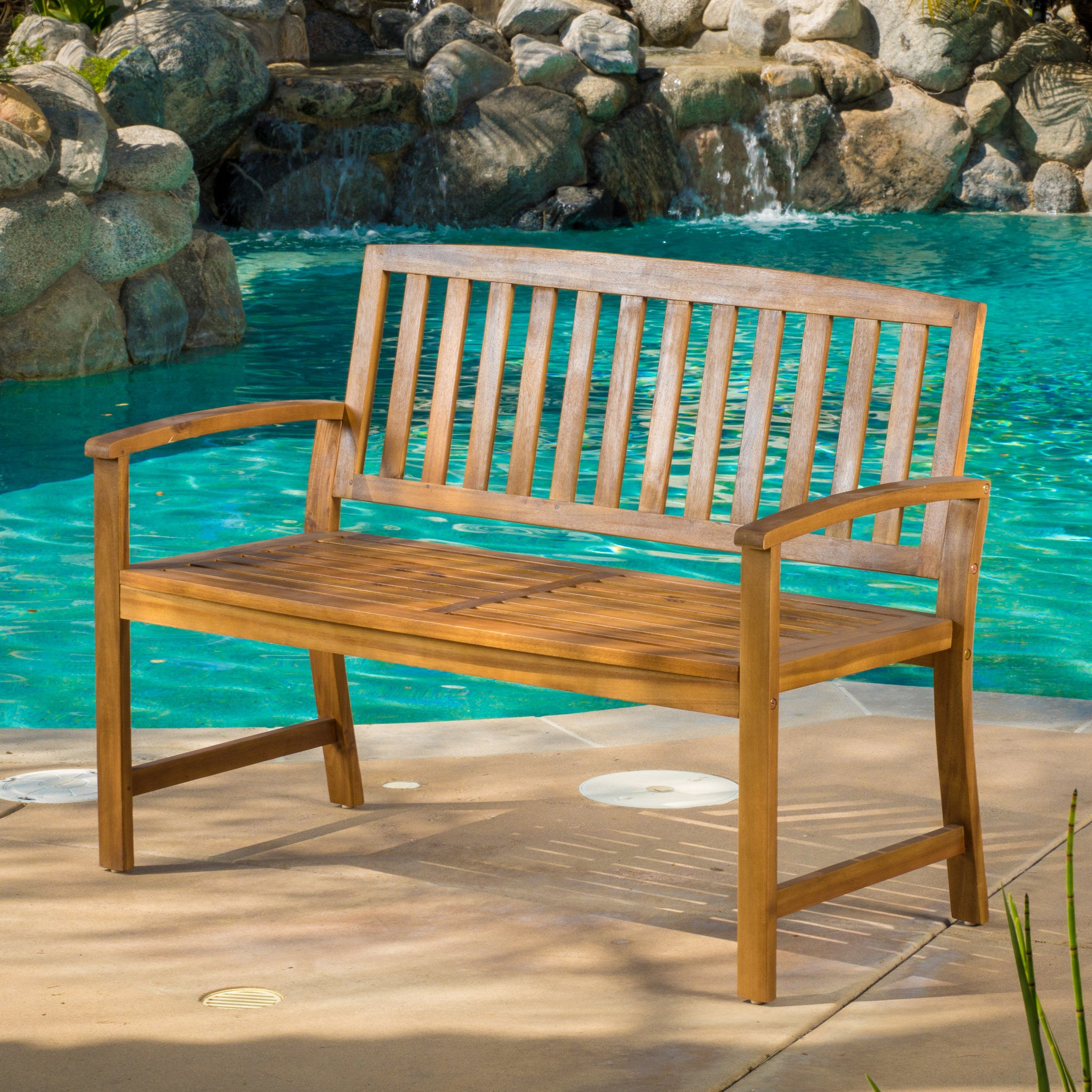 Tamika Teak Finish Acacia Bench