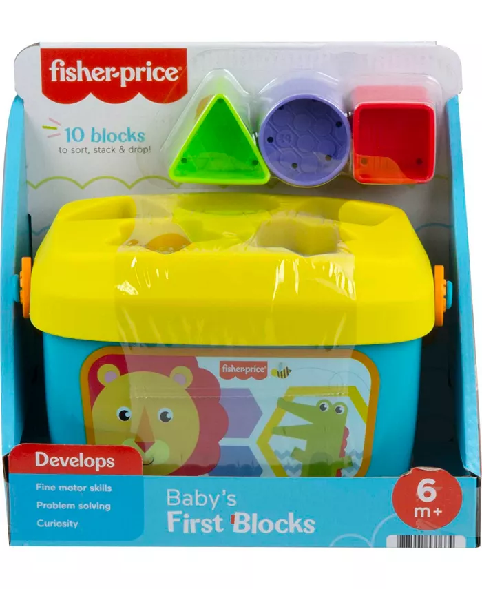 Fisher Price Fisher-Price Babys First Blocks Shape Sorting Toy with Storage Bucket