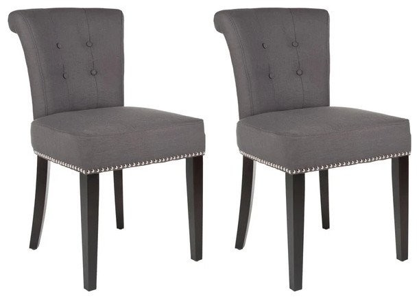 Shavon 21  x27 x27h Ring Chair Set of 2 Silver Nail Heads Charcoal   Modern   Dining Chairs   by Virgil Stanis Design  Houzz