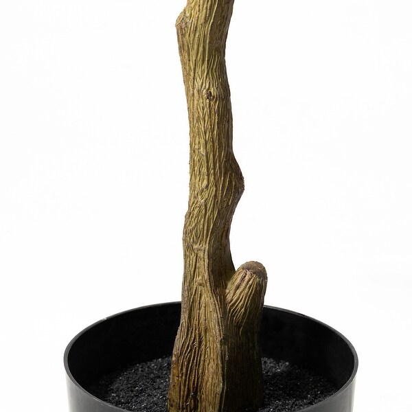 Glitzhome 70H Real Touch Olive Artificial Tree With Black Pot