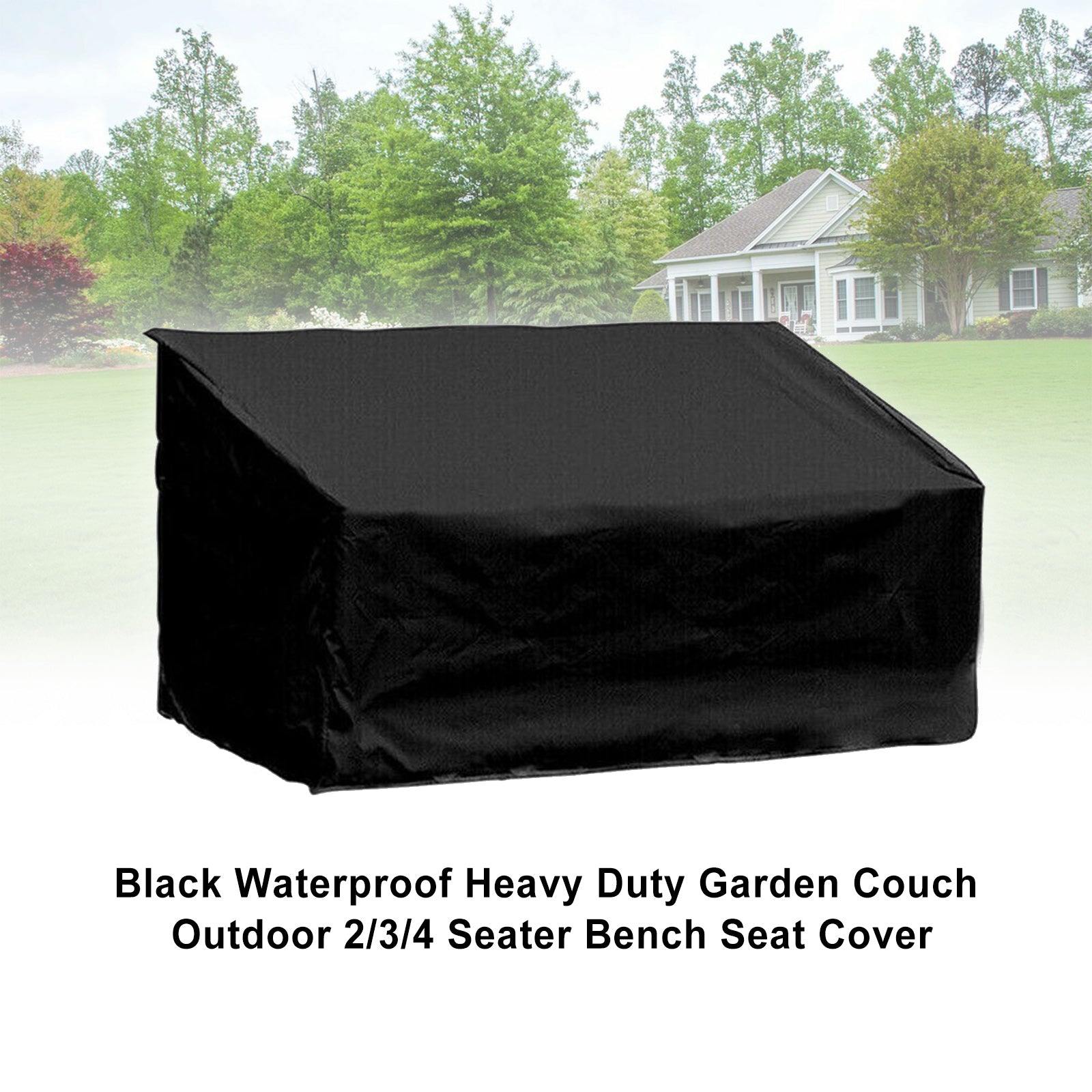 Bailey Black Waterproof Heavy Duty Garden Couch Outdoor 2/3/4 Seater Bench Seat Cover