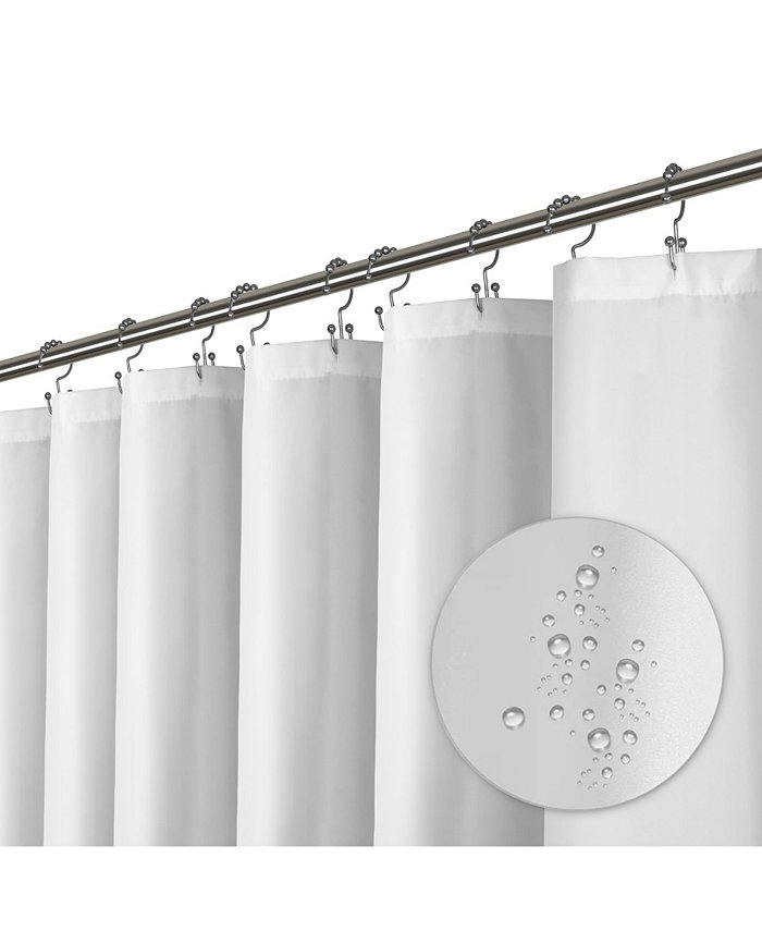 Liba Cloth Fabric Shower Curtain Heavy Duty Waterproof - 72 W x 84 H White