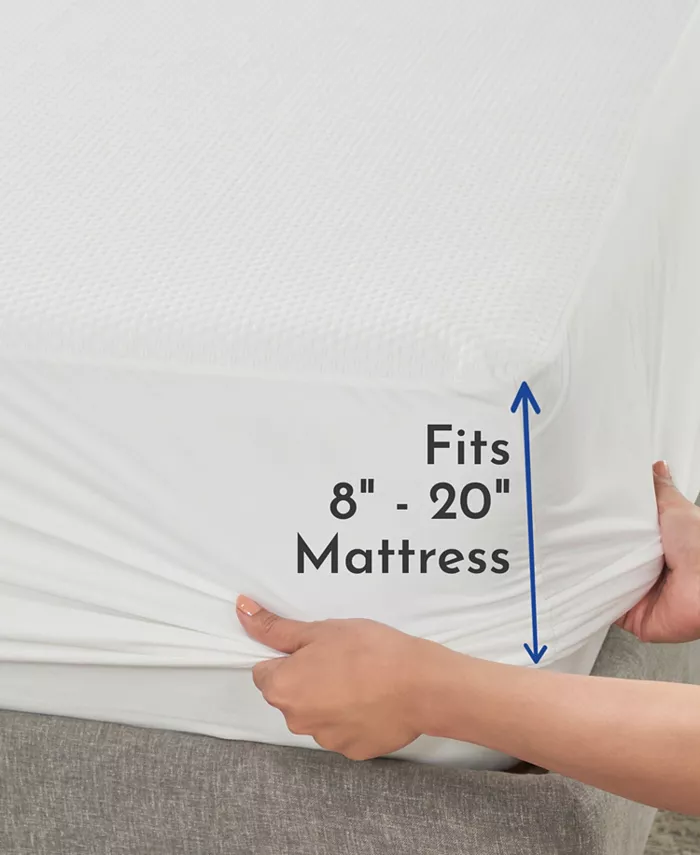 California Design Den Premium Waterproof Mattress Protector for California King Size Bed - Soft， Cooling， Noiseless， Machine Washable， Fitted Mattress Cover with Deep Pockets to Fit 8-20 inch Mattress by California Design Den