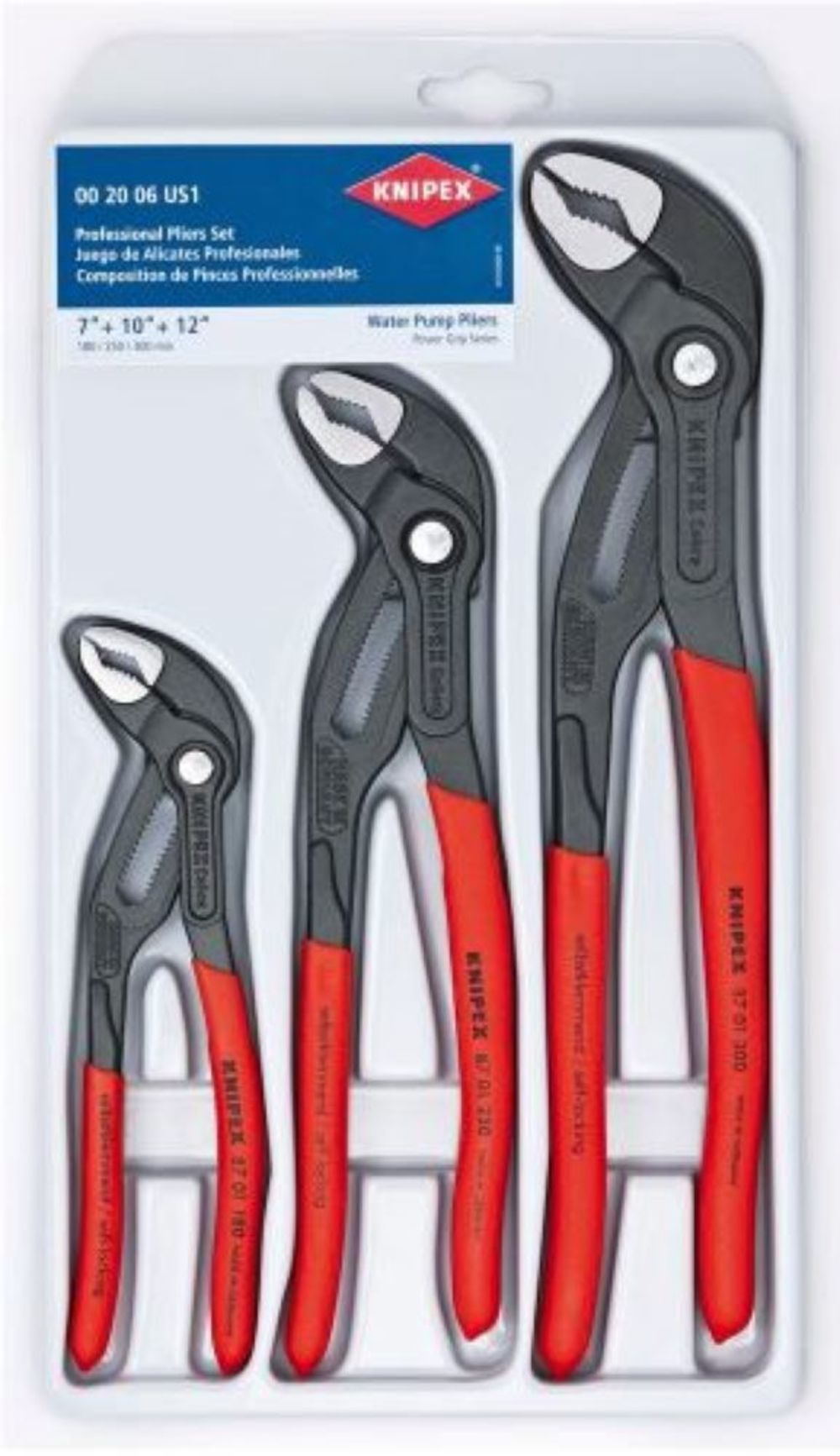 Knipex Cobra High Tech Water Pump Pliers Set 3pc