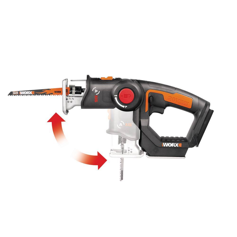 Worx POWER SHARE 20-Volt Axis Cordless Reciprocating and Jig Saw (Tool Only) WX550L.9