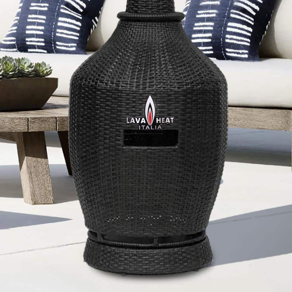 Lava Heat Italia Palermo 46,000 BTU 7 ft. Black Wicker Gas Patio Heater TL7MGBLW