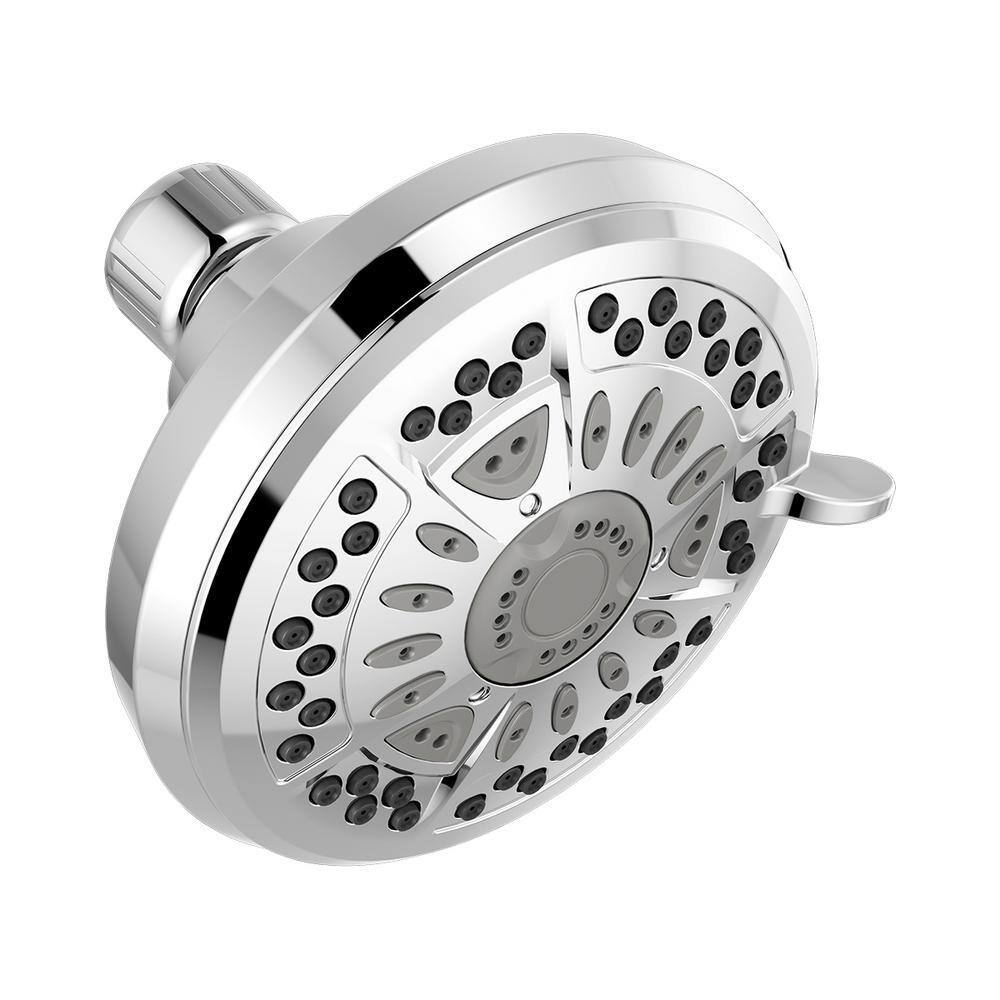 Delta 6-Spray Patterns 1.75 GPM 4.38 in. Wall Mount Fixed Shower Head in Chrome 75641