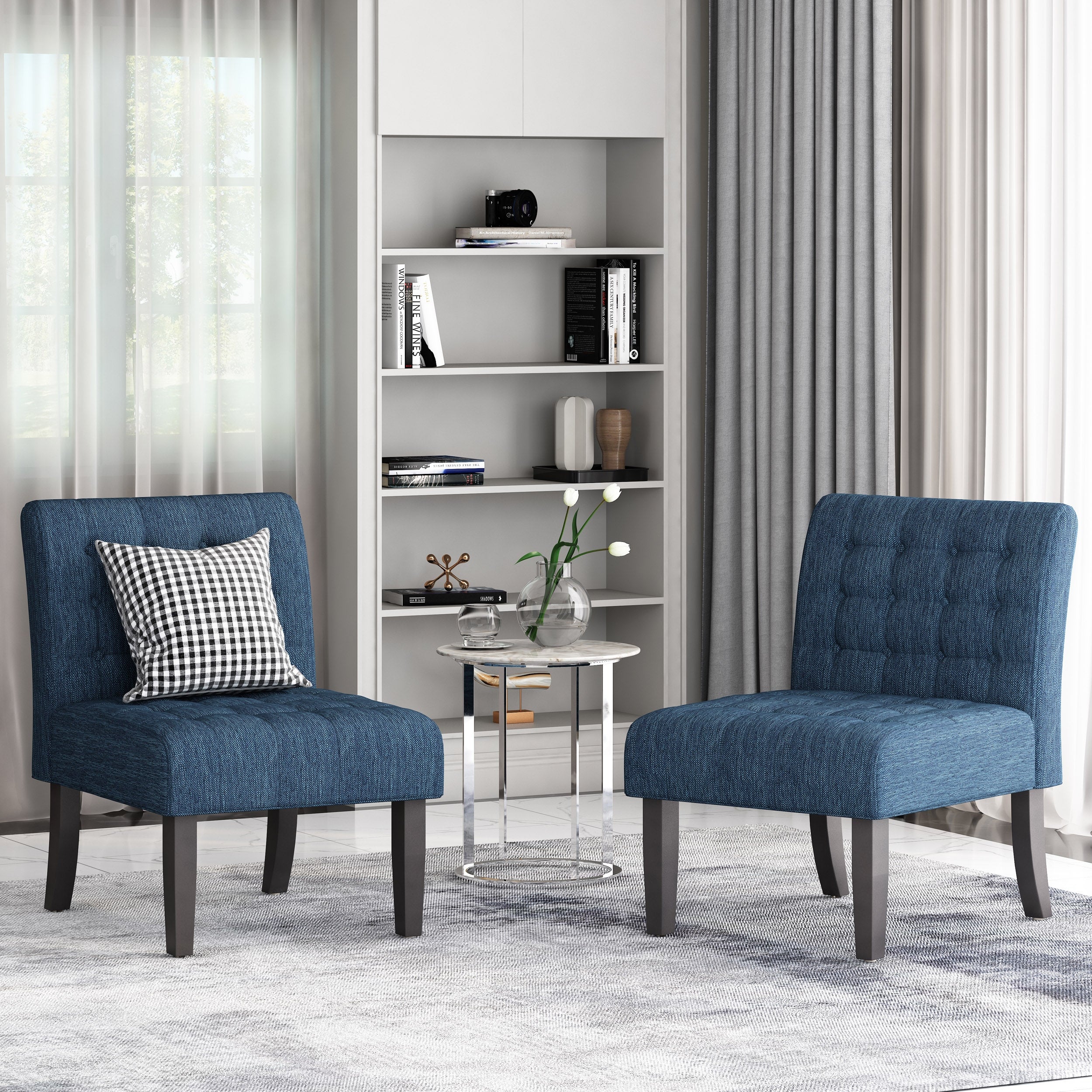 Lewis Fabric Tufted Accent Chair by Christopher Knight Home