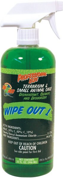 Zoo Med Wipe Out 1 Reptile Maintenance Antibacterial Cleaner， 32-oz