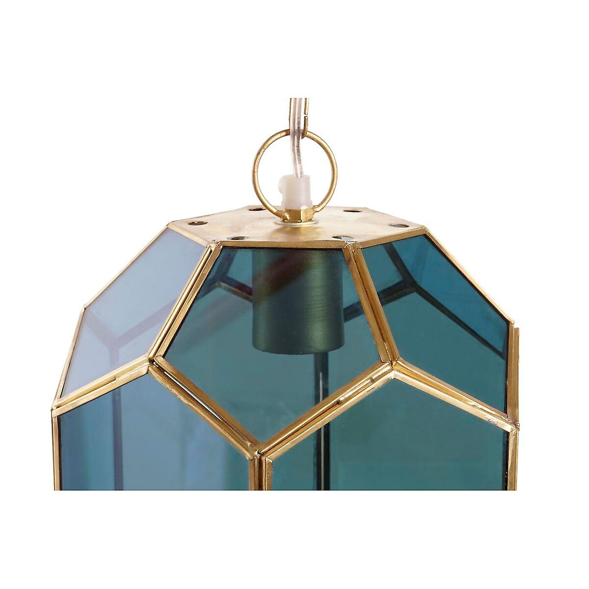 Ceiling Light DKD Home Decor Crystal Blue Golden Brass 50 W (22 x 23 x 29 cm)