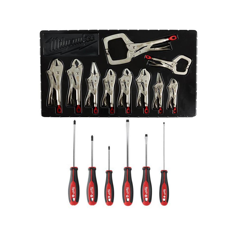 MW Torque Lock Locking Pliers with Screwdriver Set (16-Piece) 48-22-3690-48-22-2706