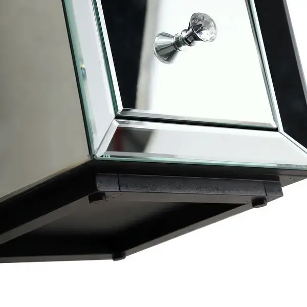 Mirrored Nightstand with 3 Drawers