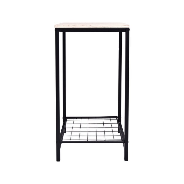 3-Tier End Table， Industrial Side Table Nightstand With Durable Metal Frame， Coffee Table With Mesh Shelves For Living Room，