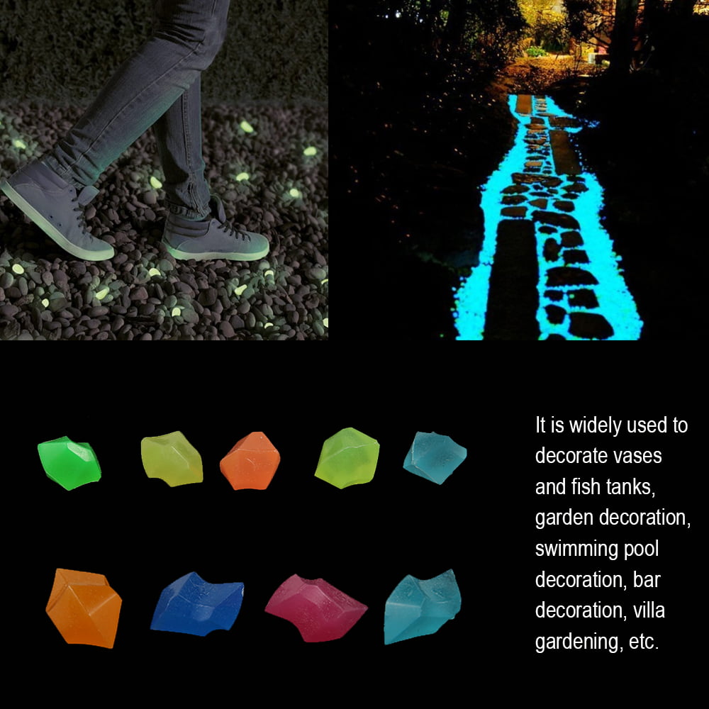 Willkey Luminous Stones Glow In The Dark Pebbles Glow Gravel For Yard And Walkways Home Decoration Accessories