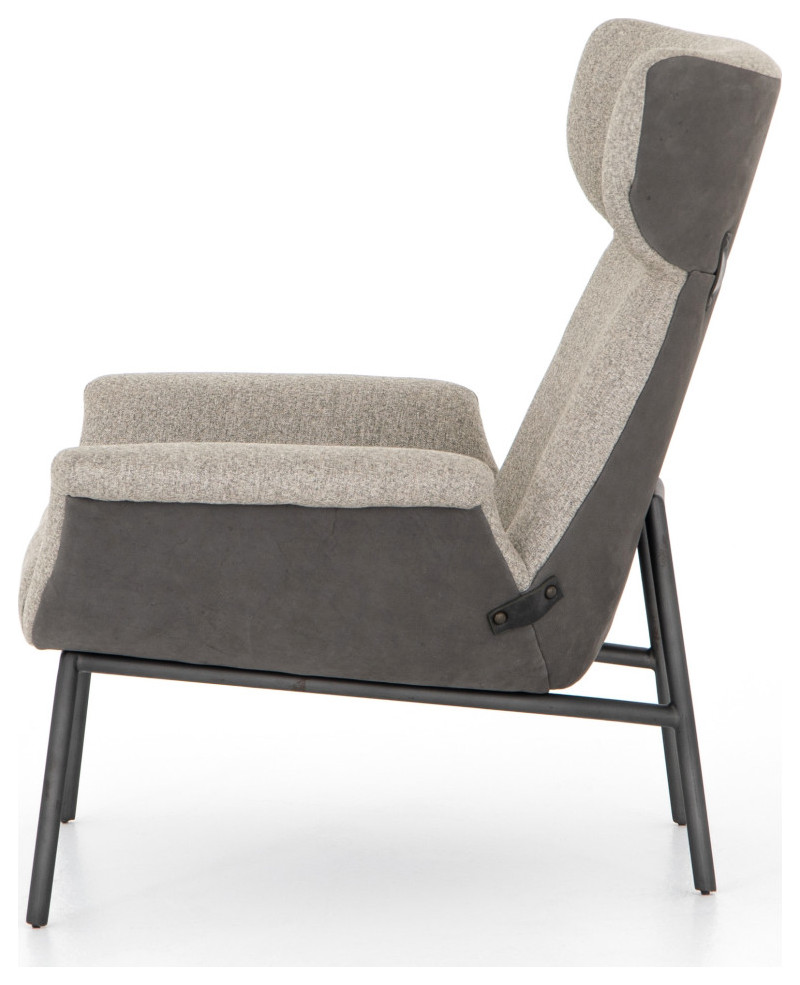 Bastian Chair Nubuck Charcoal   Modern   Armchairs And Accent Chairs   by Virgil Stanis Design  Houzz