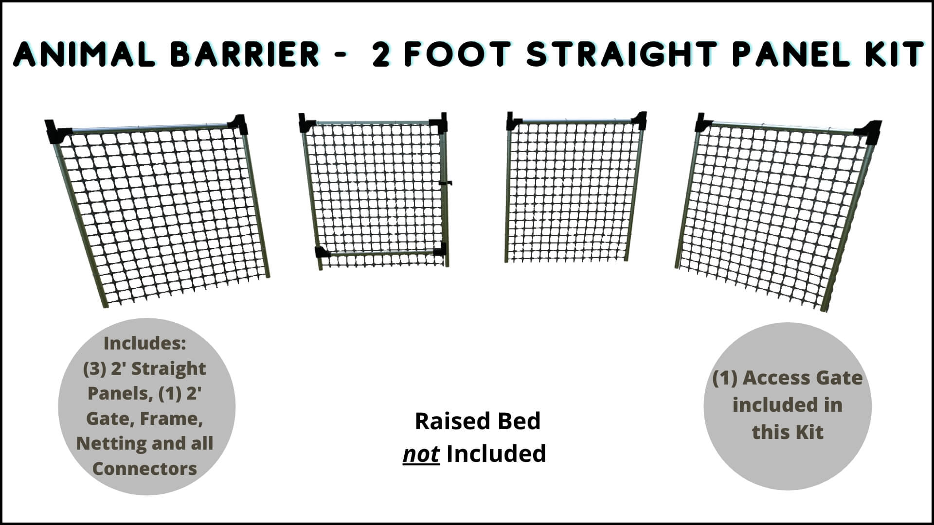 Stack & Extend 'Animal Barrier' with Gate - 2 Foot Wide Straight Panels