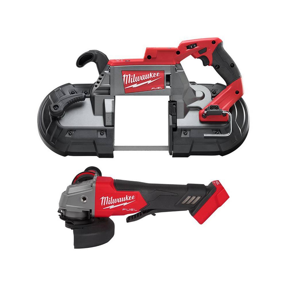 MW M18 FUEL 18V Lithium-Ion Brushless Cordless Deep Cut Band Saw and 4-12 in.5 in. Grinder (2-Tool) 2729-20-2880-20