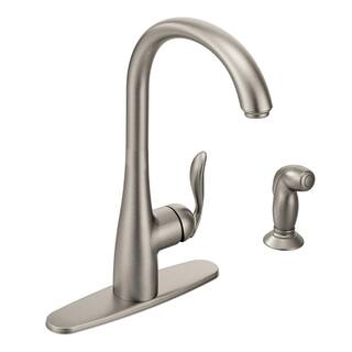 MOEN Arbor High-Arc Single-Handle Standard Kitchen Faucet with Side Sprayer in Spot Resist Stainless 7790SRS